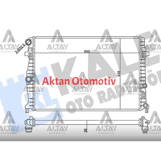RADYATÖR SU A1 / ARONA / IBIZA / POLO / SCALA / KAMIQ 18= CHZL-DKLA-DLAC-DGTC-CGTD-CHZD 1.0 TSI BRAZING
