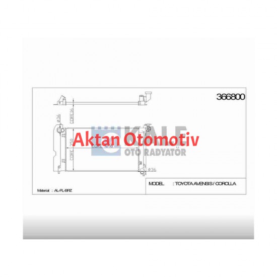 RADYATÖR SU COROLLA 02-07 / AVENSIS 03-08 3ZZ A-T BRAZING