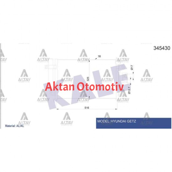 RADYATÖR KLİMA GETZ 06-11 1.4 BENZİNLİ