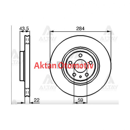 FREN DİSKİ FIAT DOBLO / EGEA / FIORINO / OPEL COMBO D ÖN HAVALI 284-5
