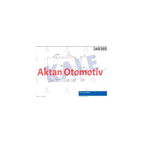 RADYATÖR SU SORENTO 06-09 26mm A-T BRAZING