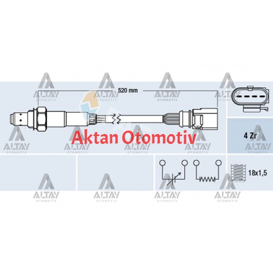 SENSÖR OKSİJEN GOLF5 / GOLF6 / POLO / İBİZA / FABİA 04= BUD-CGGB-CDDA-CLPA 1.4 16V ÖN