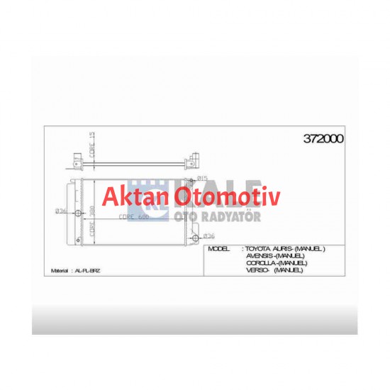 RADYATÖR SU COROLLA 06-13 / AURIS 07-18 BENZİNLİ M-T BRAZING