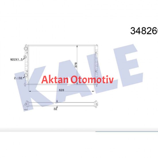RADYATÖR SU POLO CLASSIC / CADDY / IBIZA / CORDOBA 97-01 AFT-AKL-1Y-AEY (628mm) BRAZING