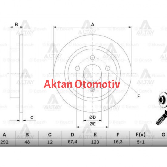 FREN DİSKİ INSIGNIA A 08-18 / ARKA DÜZ 292-5