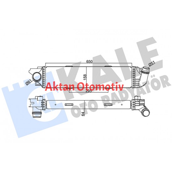 TURBO RADYATÖRÜ (INTERCOOLER) TRAFIC III 14= / 1.6 DCI BRAZING