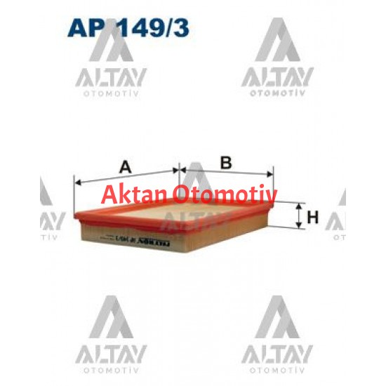 HAVA FİLTRESİ POLO / GOLF4 / BORA / A3 / TOLEDO / LEON 03= 1.4-1.6 16V-1.4 TSI BBY-BKY-BBZ-BCB-CAXA