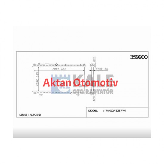 RADYATÖR SU 323 98-01 1.5 / 1.8 FAMILIA M-T BRAZING