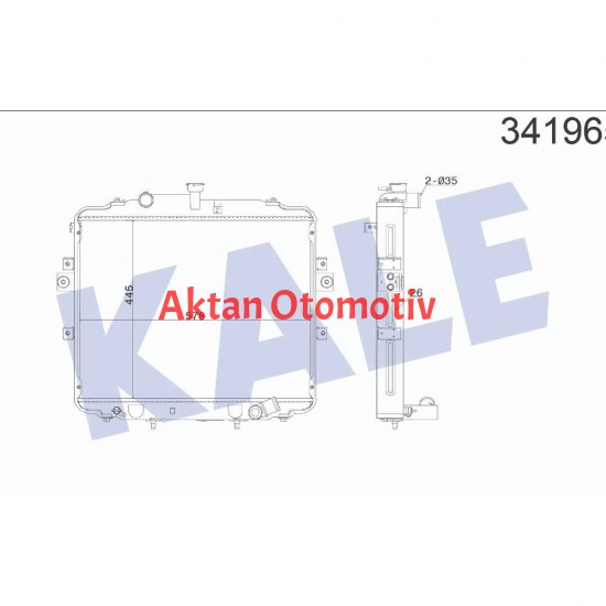 RADYATÖR SU H-100 KAMYONET 05-18 26mm M-T BRAZING