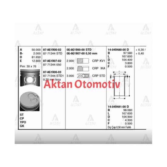 GÖMLEK BONGO / PREGIO 2.7 STD
