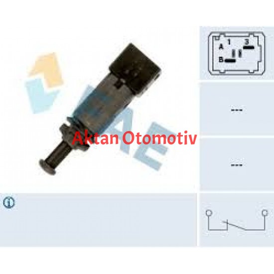 MÜŞÜR FREN PEDAL CLIO II / KANGOO / LAGUNA I-II / MASTER / MOVANO / TRAFIC SİYAH 2 FİŞLİ