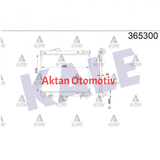 RADYATÖR SU VITARA 88-97 1.6 3 KAPI 26mm A-T BRAZING