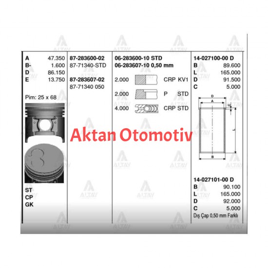 SEGMAN E-2200 86-92 / BESTA 92= 050