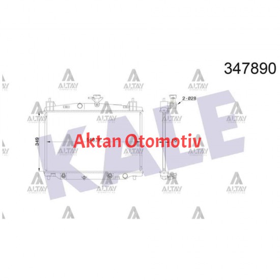 RADYATÖR SU MAZDA 2 07= 16mm A-T BRAZING
