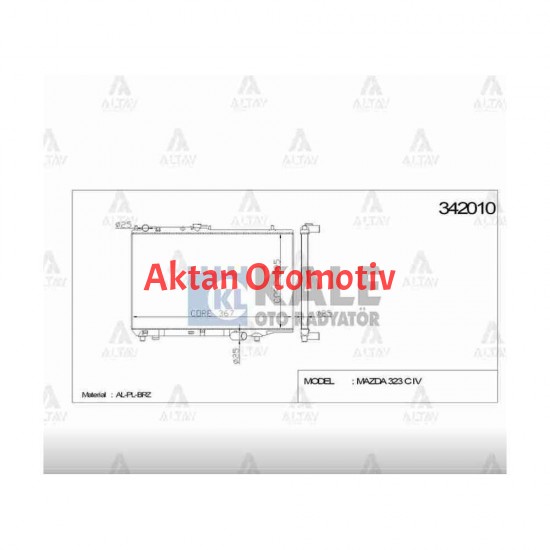 RADYATÖR SU 323 90-95 1.6 SEDAN M-T 26mm BRAZING
