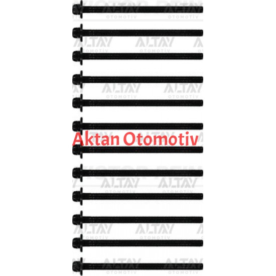 CİVATA SİLİNDİR KAPAK SAPLAMASI CORSA C / CORSA D / ASTRA H Z10XEP-Z12XEP-Z14XEP-Z14XER (12 ADET)