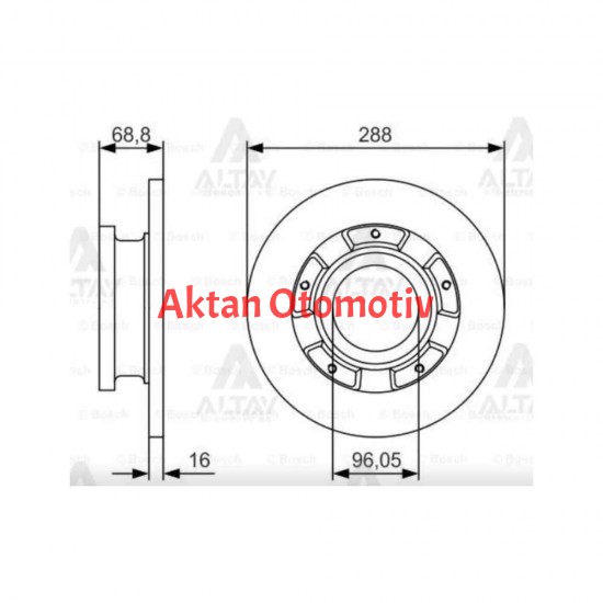 FREN DİSKİ CUSTOM 12= / V362 ABSLİ TEK TEKER ARKA DÜZ 288-5