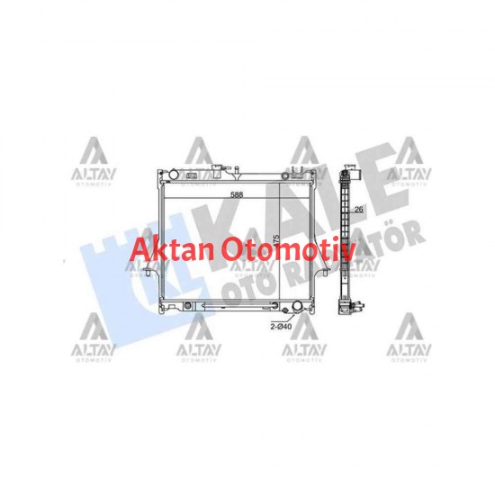 RADYATÖR SU D-MAX 2.4I 3.0 DITD 3.5 V6 24V 02= AUTOMATIC 473x588x26 A-T BRAZING