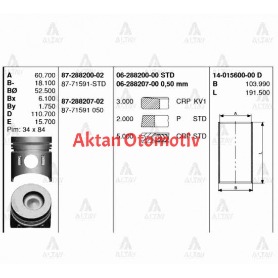 PİSTON SEGMANLI CANTER 304 / 444 050