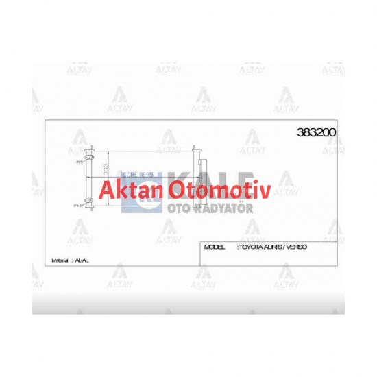 RADYATÖR KLİMA COROLLA 06= / AURIS 08= / AVENSIS 08= / VERSO 09= M-T