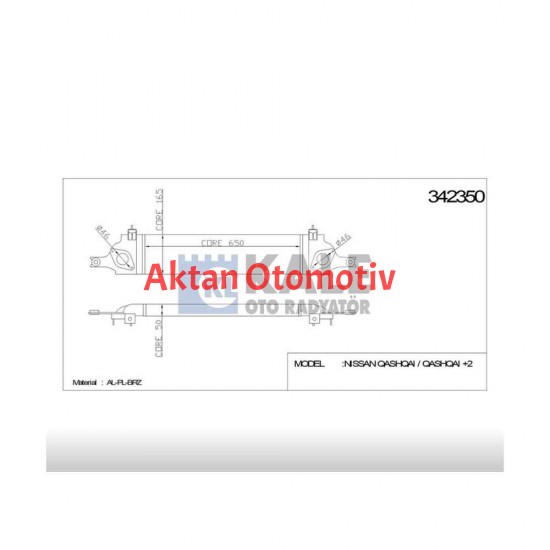 TURBO RADYATÖRÜ (INTERCOOLER) QASHQAI 07-13 / 1.5 -2.0 DCI
