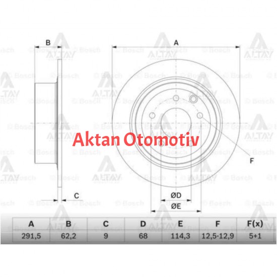 FREN DİSKİ QASHQAI 07-13 / JUKE 11-17 / X-TRAIL 06-13 / ARKA DÜZ 292-5