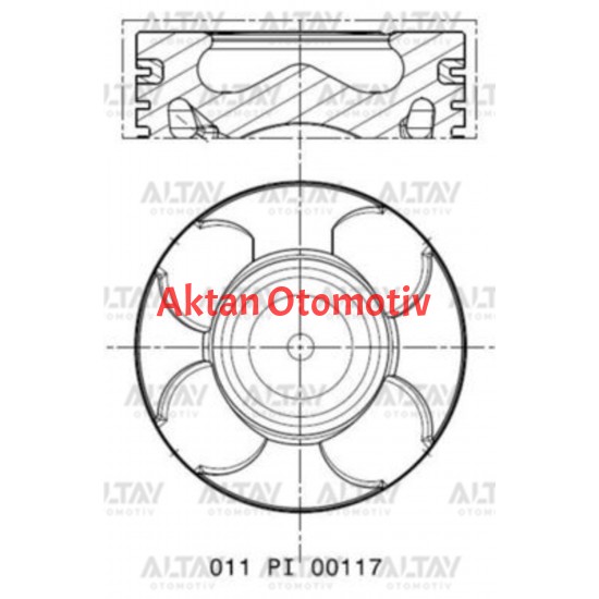 PİSTON SEGMANLI LINEA / ASTRA H 1.3JTD-1.3CDTI A13DTE 69.6mm EURO5 STD YANMA ODA 37mm