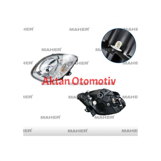 FAR KANGOO 03-07 MOTORLU SAĞ BEYAZ SİNYALLİ