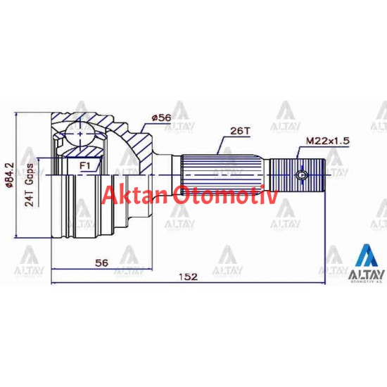 AKS KAFASI DIŞ CARINA / CORONA / 2.0 26X56X24 / RAV-4 96-00