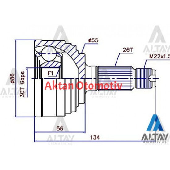 AKS KAFASI DIŞ CIVIC  92-95 / CIVIC 96-01 26X55X30
