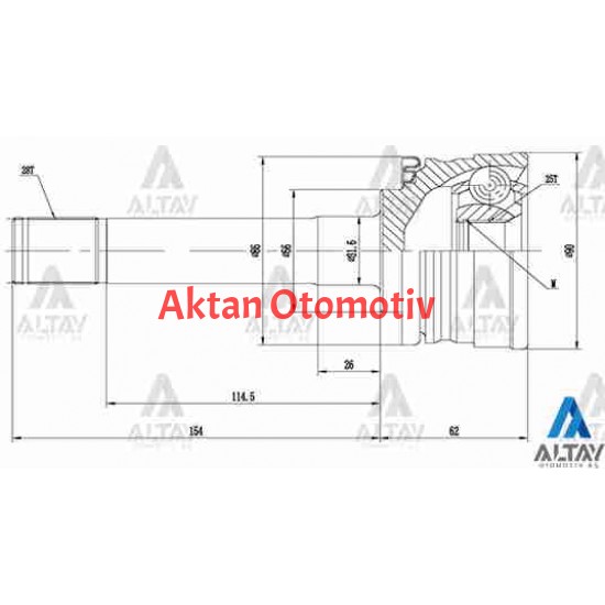 AKS KAFASI DIŞ L-200 02-06 MAGNUM / 28X56X25