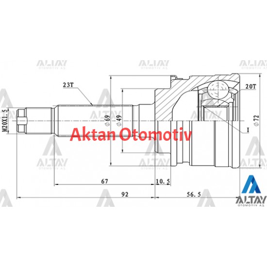 AKS KAFASI DIŞ SWIFT  97-02 MACAR / 23X49X20