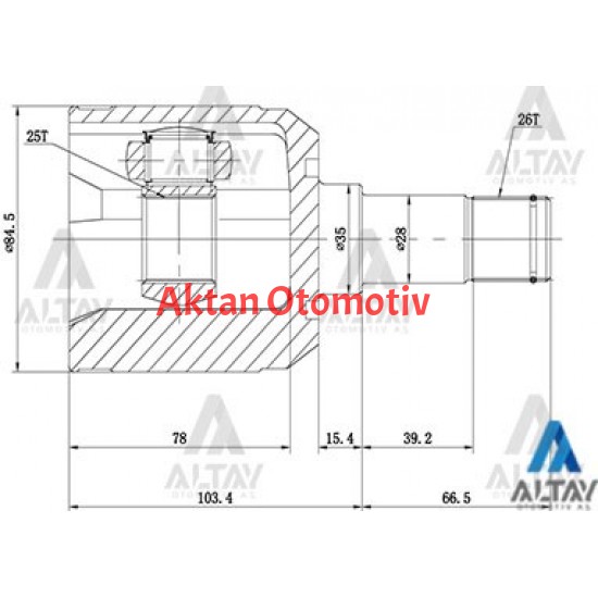 AKS KAFASI İÇ 626    88-91 / 1.6 SOL 26X25X35