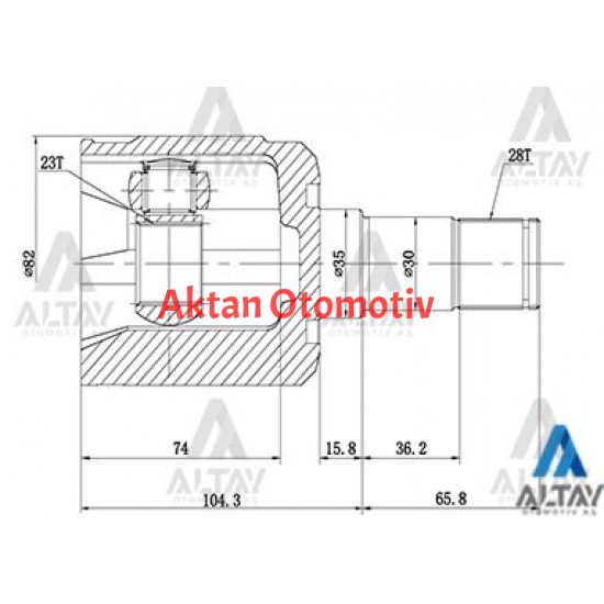 AKS KAFASI İÇ 626  92-97 / SOL 28X23X35