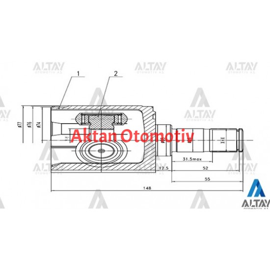 AKS KAFASI İÇ ACCENT 03-06 / DİZEL SOL 25X23X35