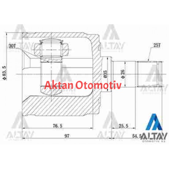 AKS KAFASI İÇ CIVIC / CRX / 25X35X30