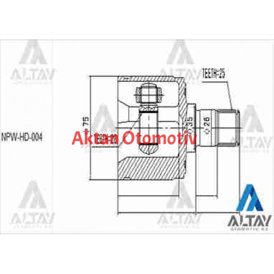 AKS KAFASI İÇ CIVIC 01-06 / JAZZ SAĞ 25X28X35