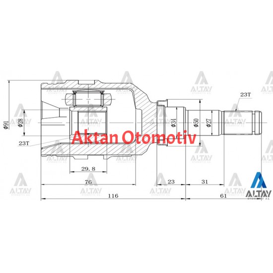 AKS KAFASI İÇ COROLLA    88-02 / 1.3-1.6 / 23X23X34