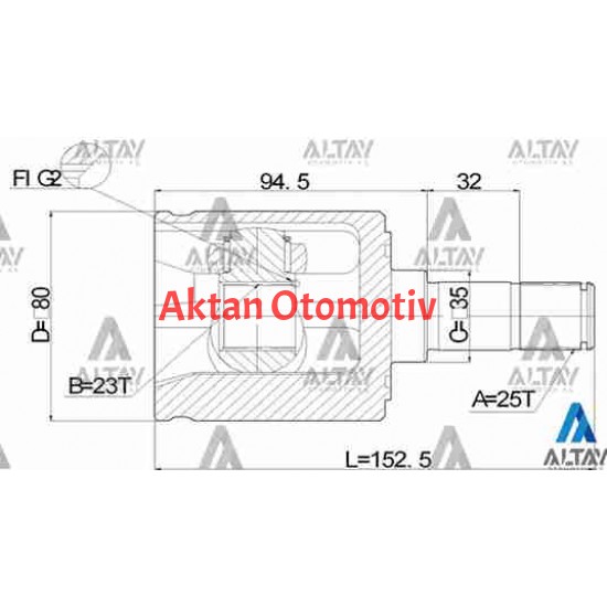 AKS KAFASI İÇ ELANTRA  96-07 / SONATA 92-98 / 25X35X23