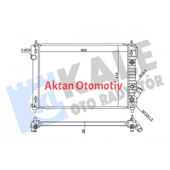 RADYATÖR SU AVEO (OTOMATİK) T250-T255 1.4-16V