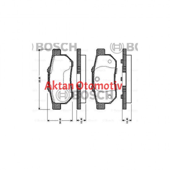 FREN BALATA CIVIC  96-06  / JAZZ 02-10 / JAZZ 15= / ROVER 90= / CRX / INTEGRA  DİSK TİP ARKA