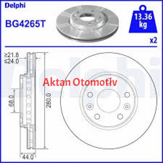 FREN DİSKİ FLUENCE 09-16 / MEGANE III 08-15 / MEGANE IV 16= / DOKKER 12= ÖN HAVALI 280-5 (SET)