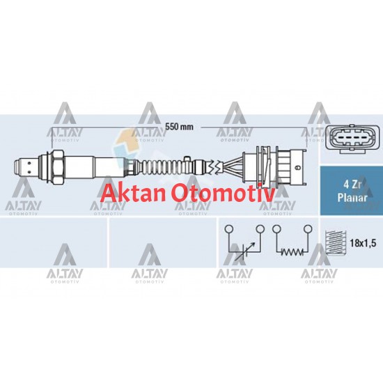SENSÖR OKSİJEN ASTRA G / ASTRA H / VECTRA C / ZAFIRA B / MERIVA A Z16XE-Z16XEP (P1)
