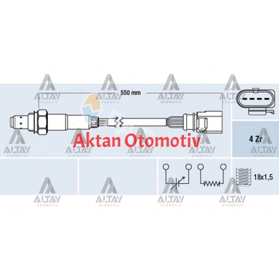 SENSÖR OKSİJEN GOLF5 / GOLF6 / JETTA / TİGUAN 04-13 CAXA 1.4 TSİ ARKA