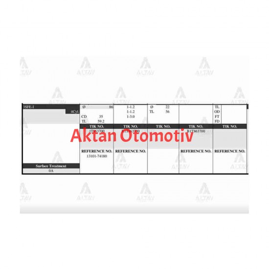 PİSTON TAKIM CORONA 2.0L /  92-95 / 3SFE / 86.50mm / 0.50