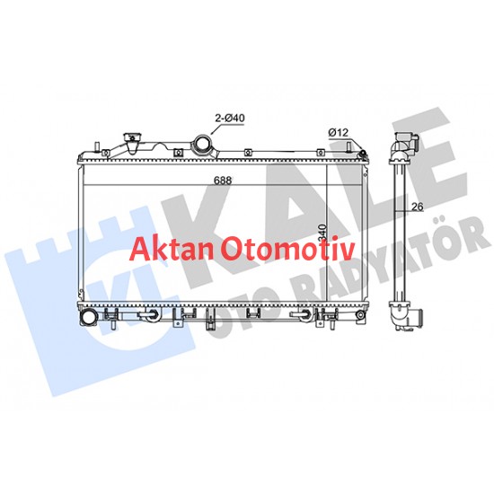 RADYATÖR SU FORESTER 08-14 / IMPREZA 08= / LEGACY OTOMATİK