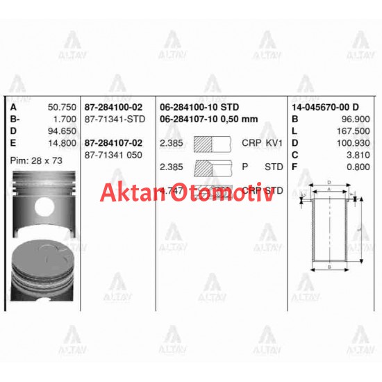 PİSTON SEGMANLI CERES 2.2 STD