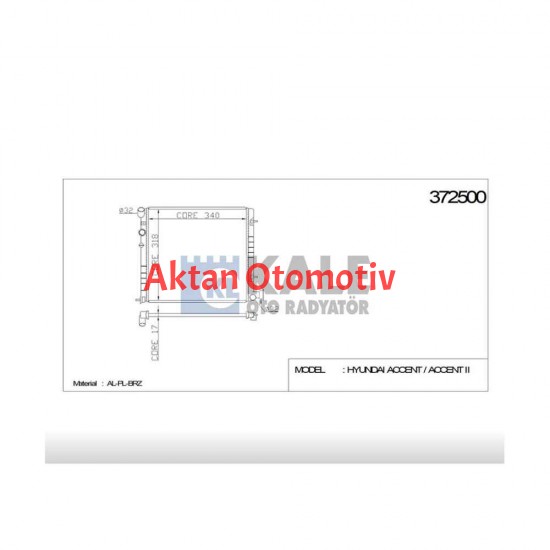 RADYATÖR SU ACCENT 00-02 1.3 - 1.5 M-T BRAZING