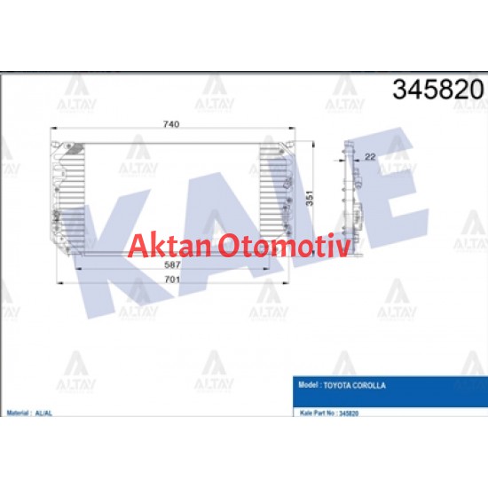 RADYATÖR KLİMA COROLLA 93-98