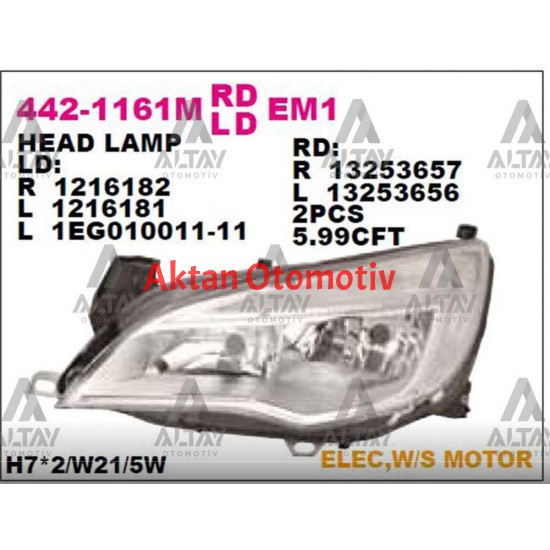 FAR ASTRA J 10-12 ( GÜNDÜZ FARLI KROM ) SOL